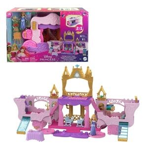 Mattel - Disney Princess Carriage to Castle Transforming Playset with Aurora
